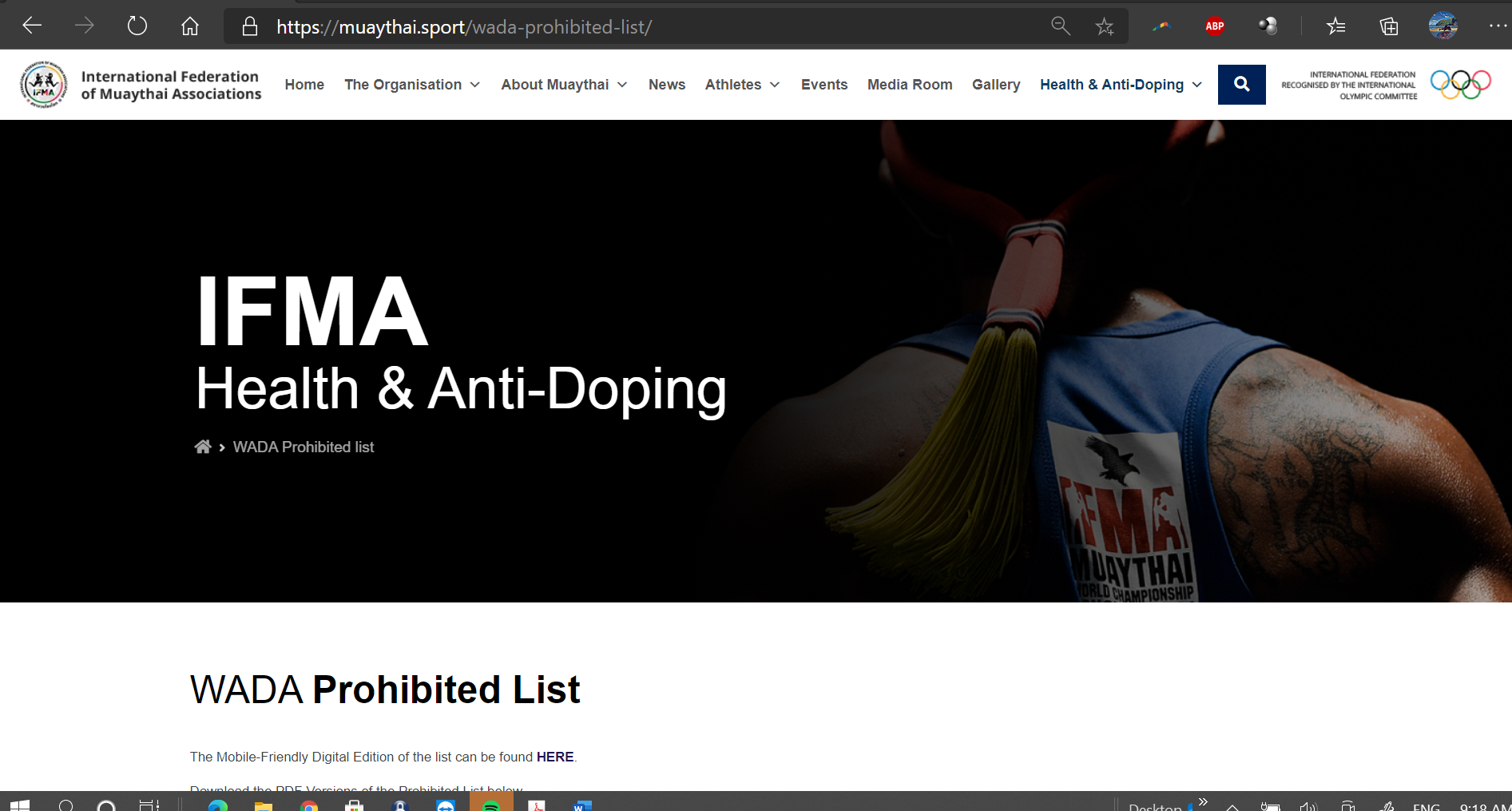 WADA 2021 LIST OF PROHIBITED SUBSTANCES AND METHODS NOW IN FORCE